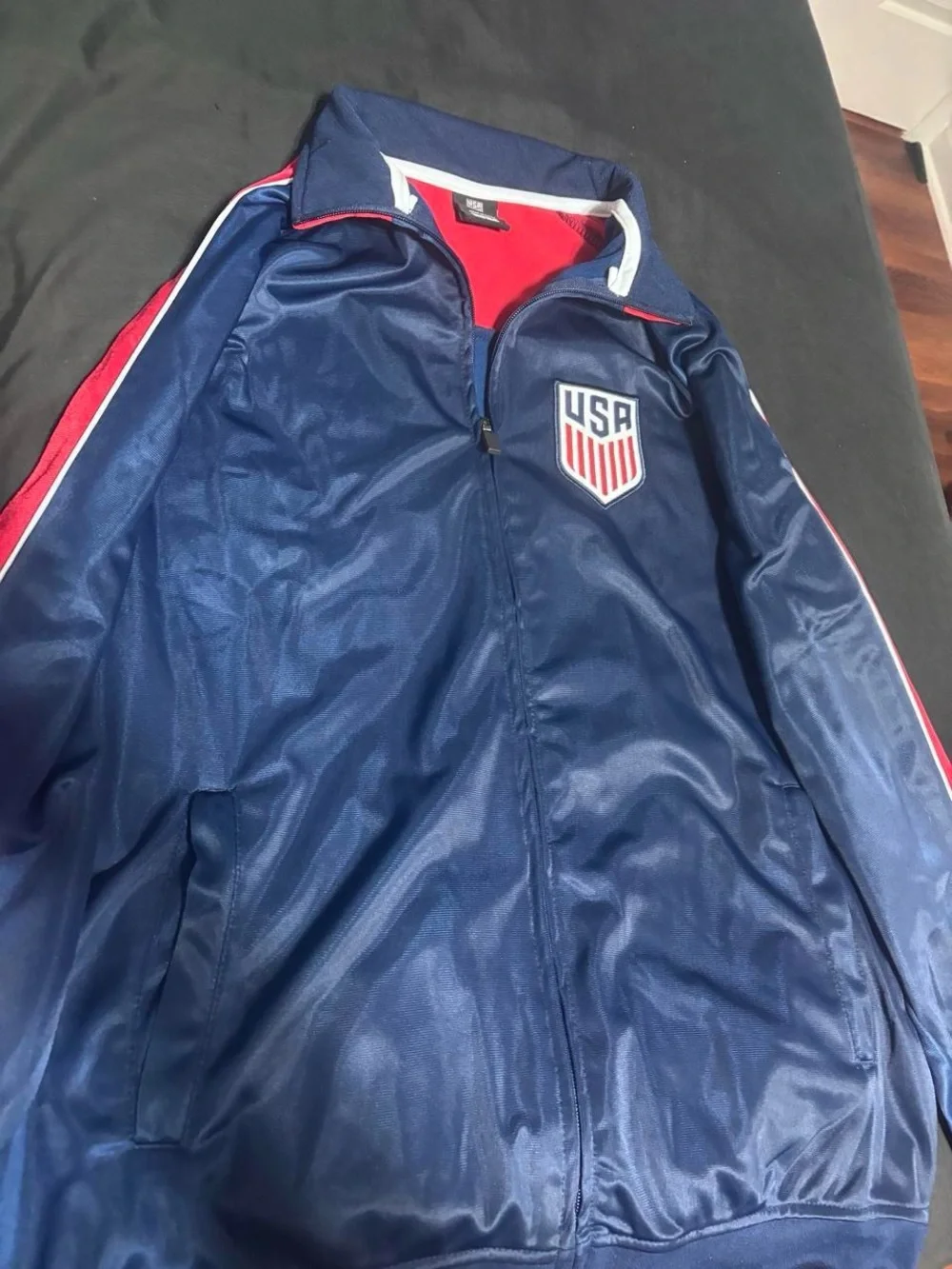 Nike Navy Track Jacket with Red and White USA Crest